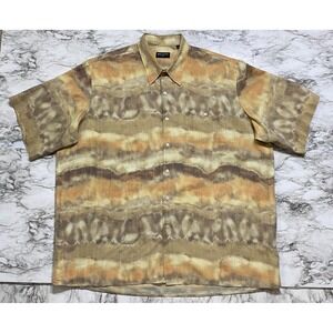 RISCATTO Made In‎ Italy Men's Shirt Sz 2X Multicolor Abstract Print Short Sleeve